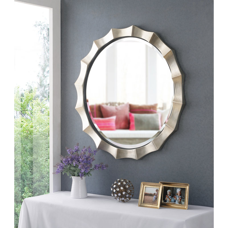 Mercer41 Round Silver Wall Mirror & Reviews Wayfair